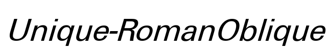 Unique-RomanOblique Font Image