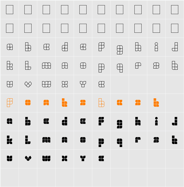 UNIVERSALISME Character Map