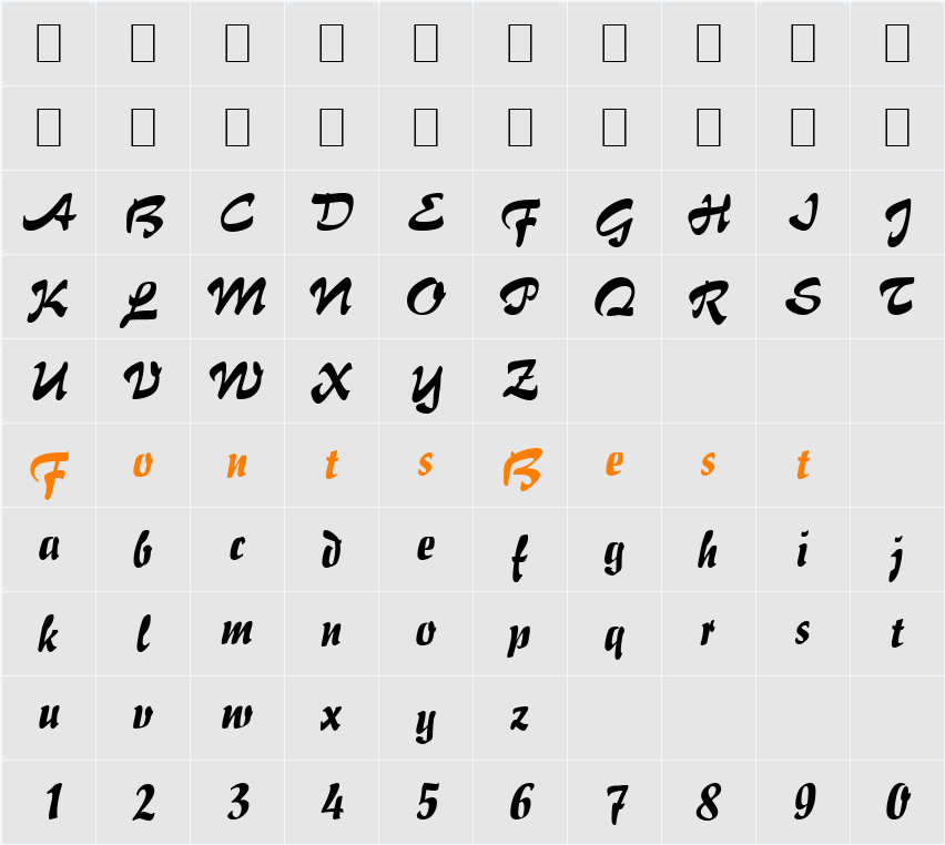 Script-I770 Character Map