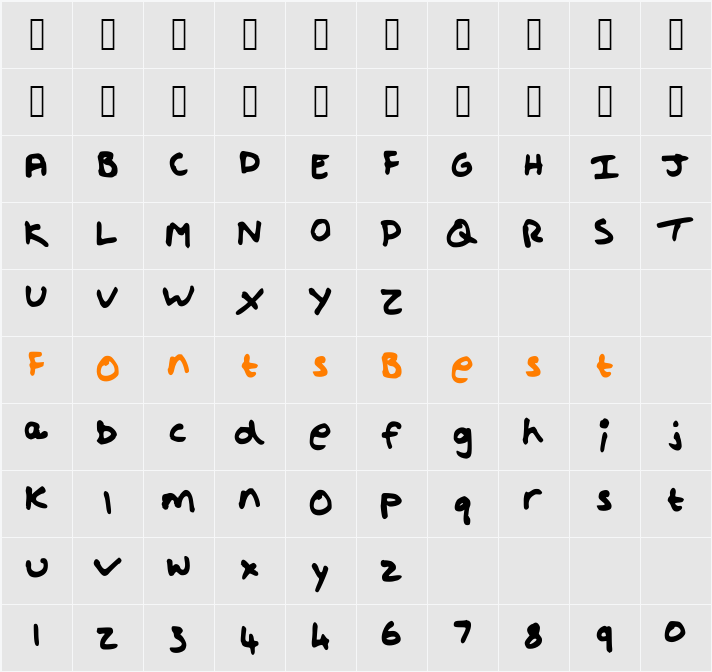 Shout Character Map