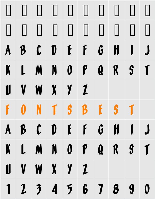 Orange Fizz Character Map