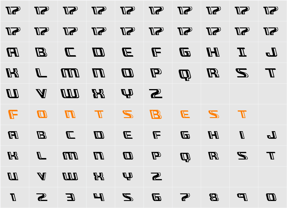 Grease Gun Leftalic Character Map