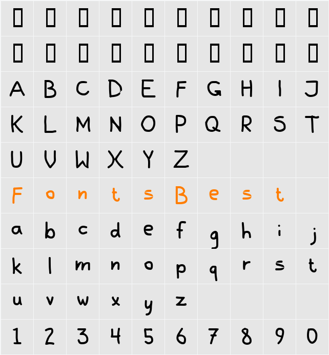Galla Character Map