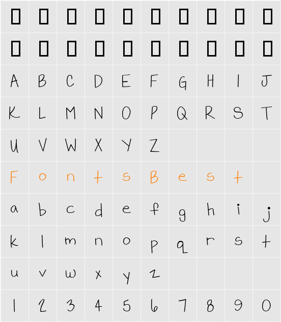 LD Fine Print 10 Character Map