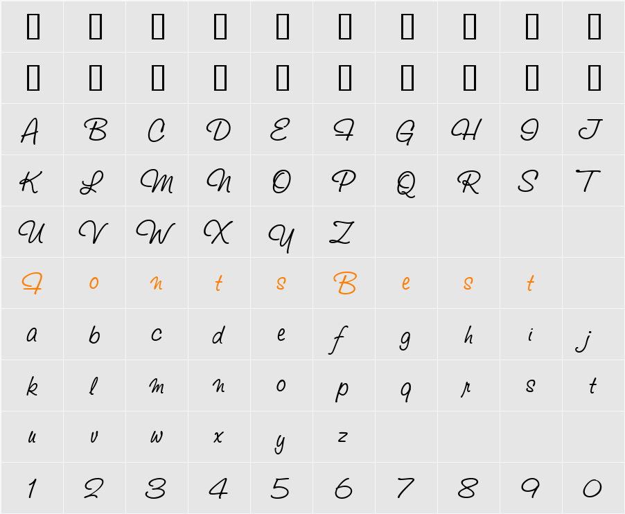 Studio Script ICG Character Map