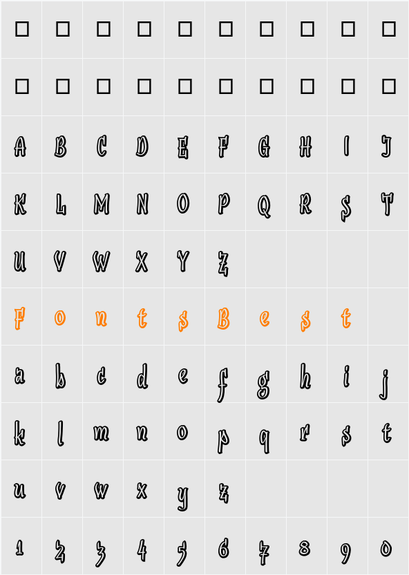 SudegnakNo2 Character Map