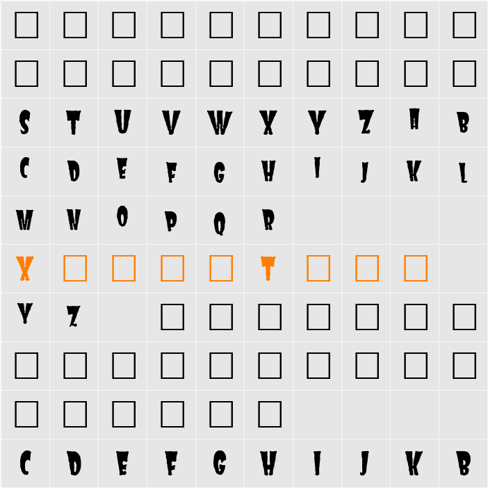 䙲慮歩 Character Map