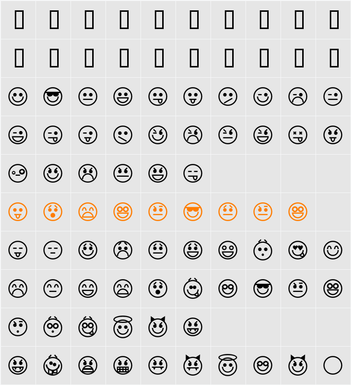 Emoticons Character Map