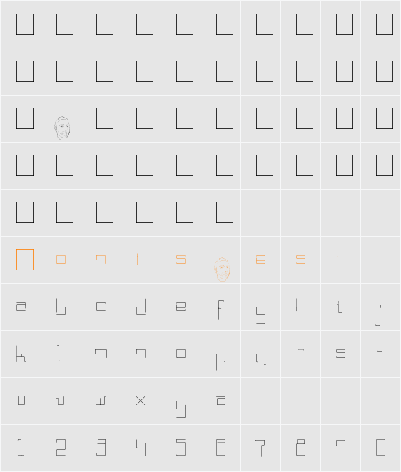 nada-Regular Character Map
