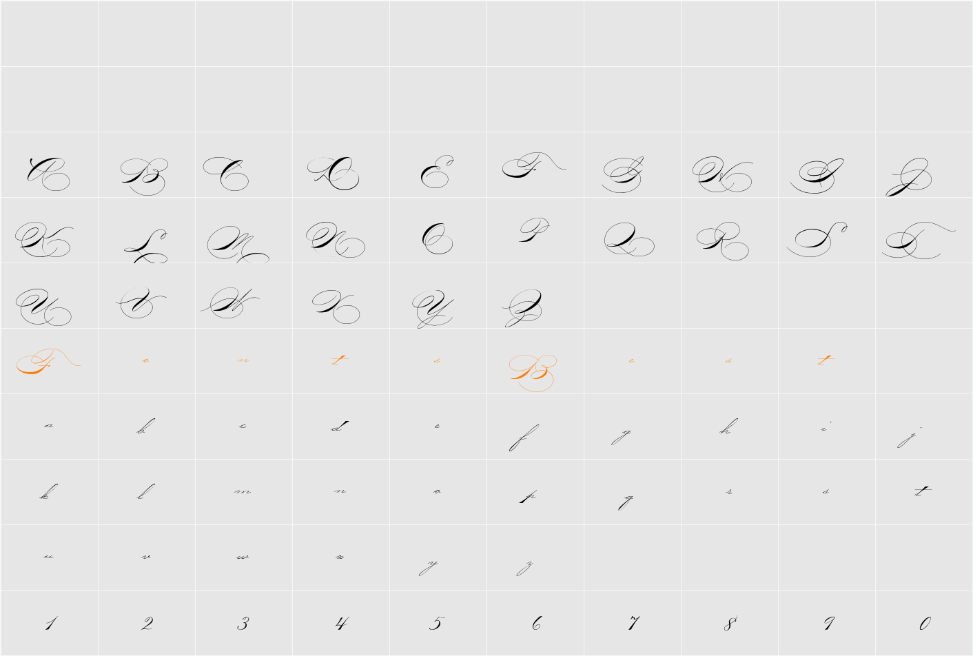 P22ZanerOne Character Map