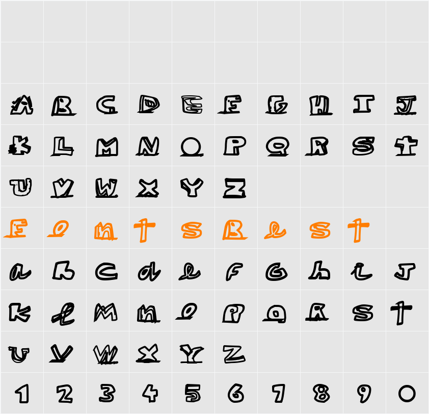 paintblack white Character Map
