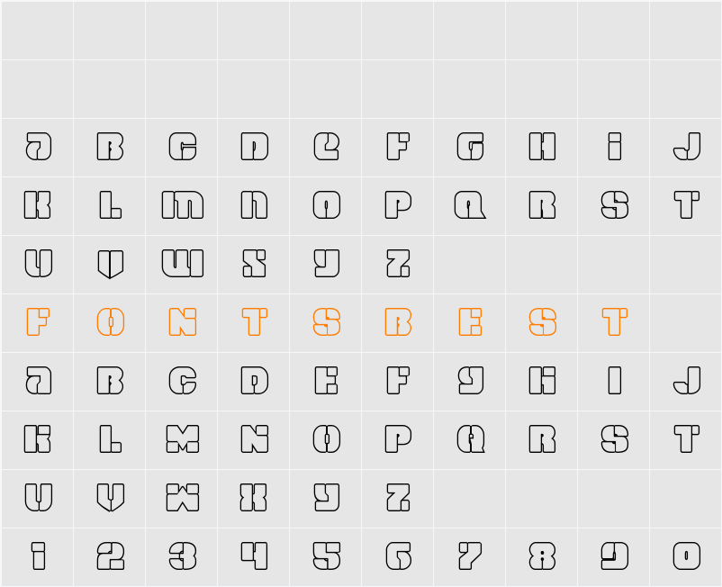 Space Cruiser Outline Character Map