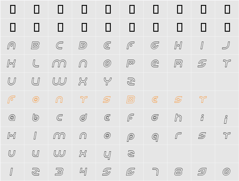 Planetary Orbiter Outline Character Map