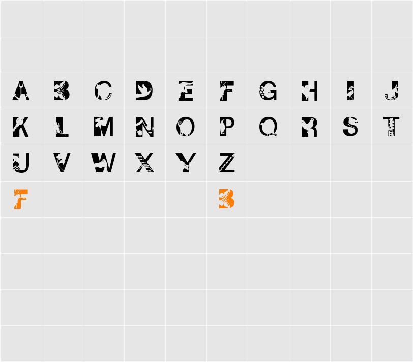 PixCaps Character Map