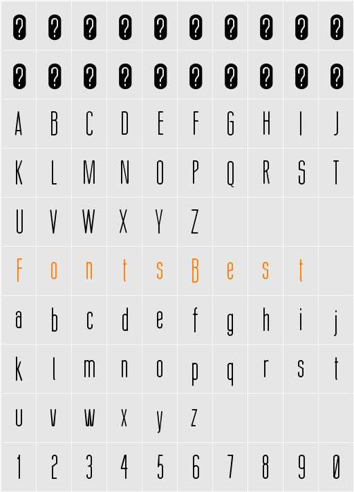Thin Cool Character Map