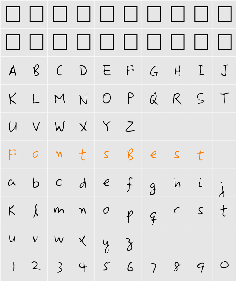 LEHN225 Character Map