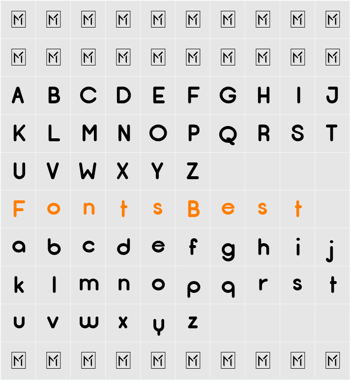 Opificio Character Map