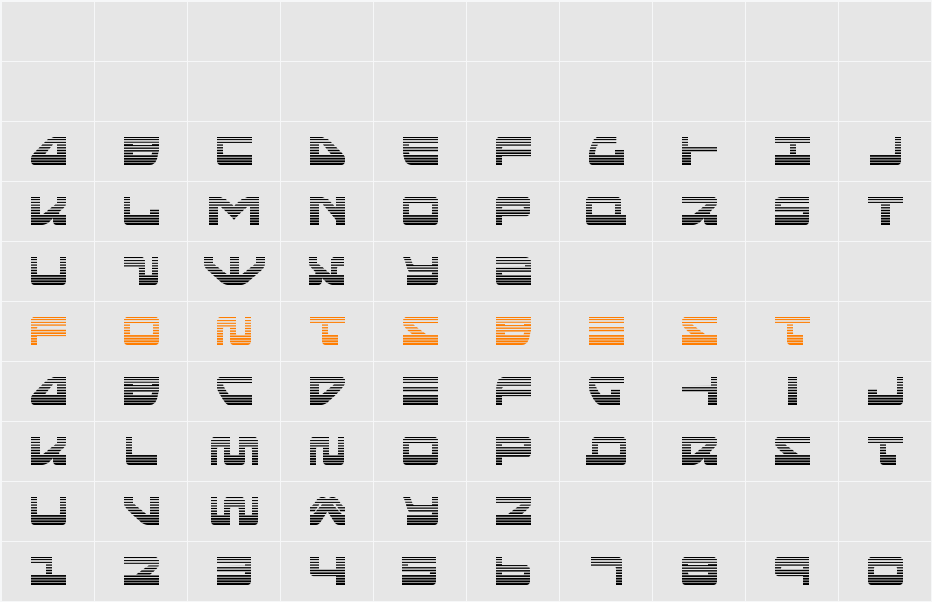 Searider Falcon Gradient Character Map