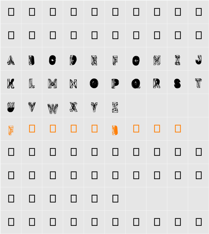 Dmesh Character Map