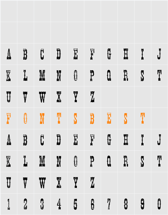 Shelldrake WF Character Map