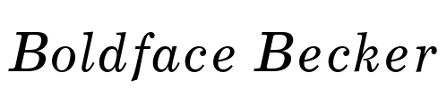 Boldface Becker