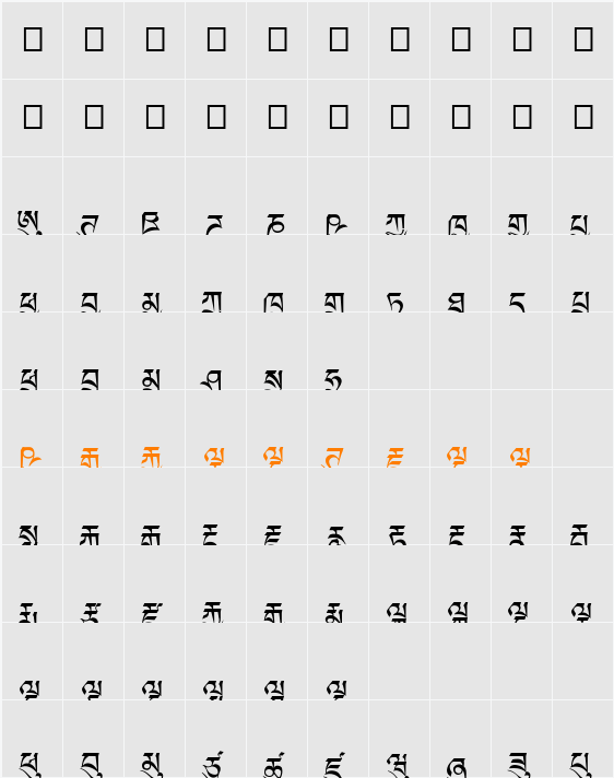 Dedris-a1 Character Map