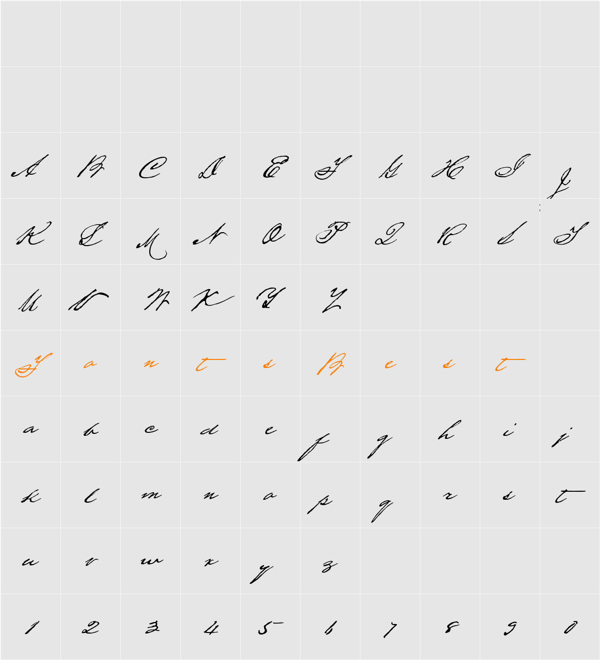 HoustonPen Character Map