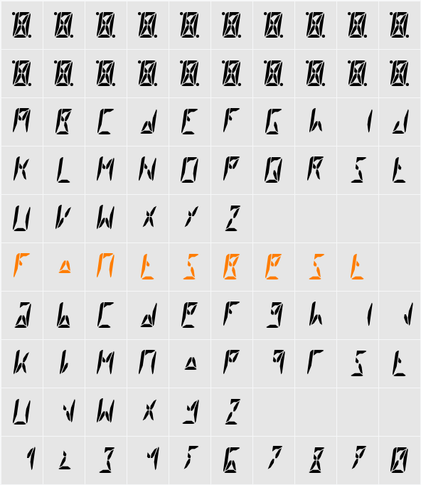 Segment8 Character Map