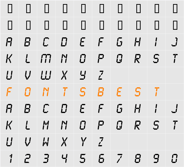 LCD2 Character Map