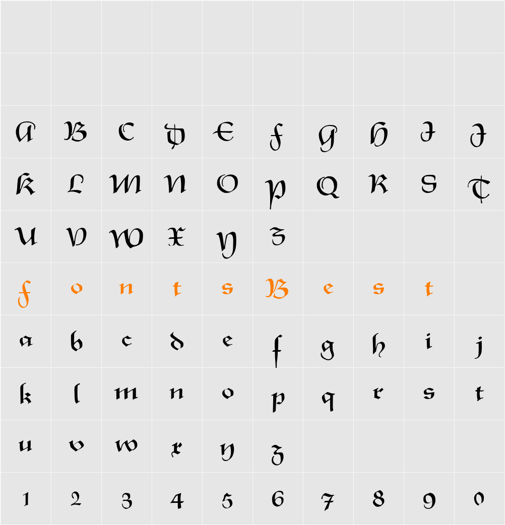XmasTerpiece Character Map