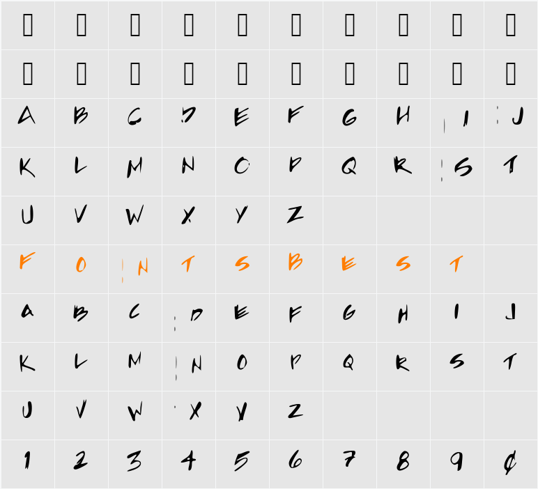 SketchyArch2 Character Map