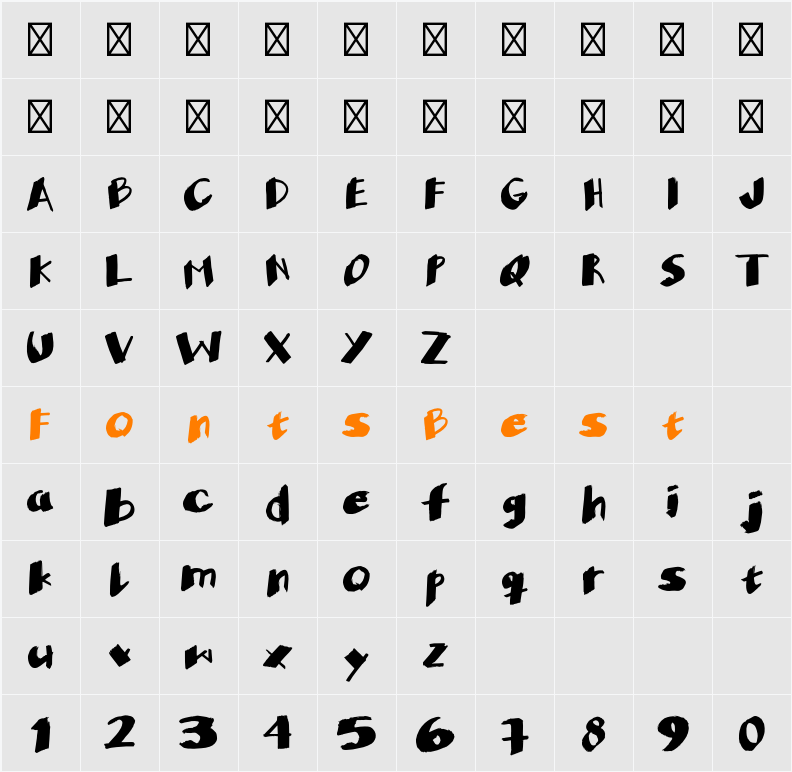 Not Posterman Character Map