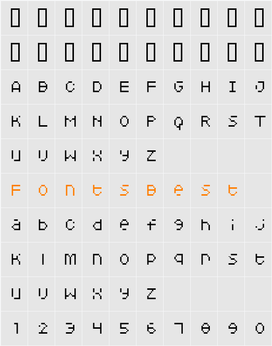 Squarodynamic 05 Character Map