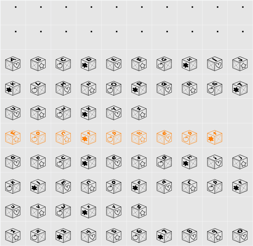 sai Font Character Map