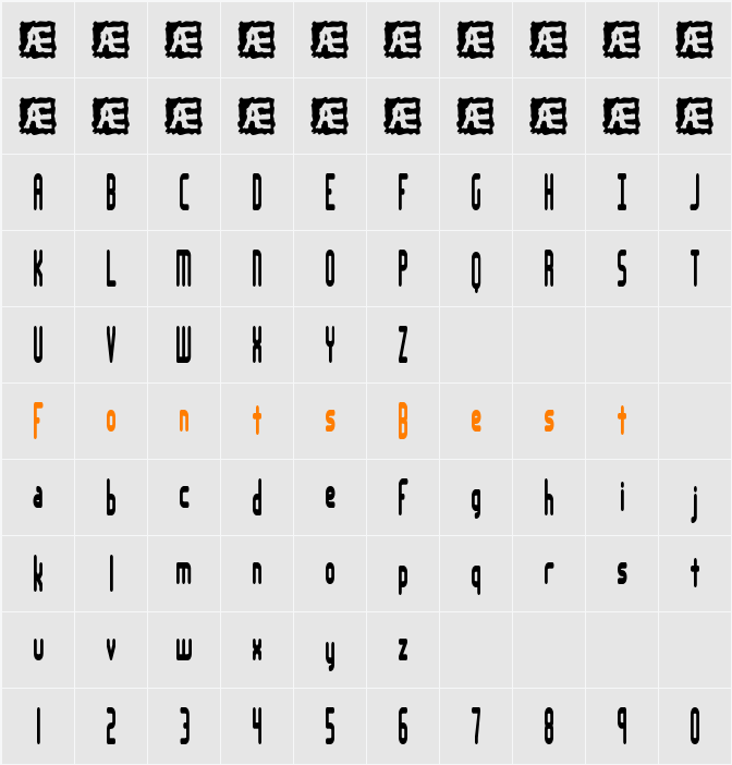 Lakeshore BRK Character Map