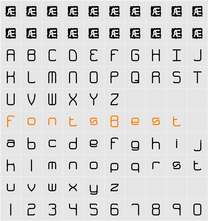Quarterly Thick BRK Character Map