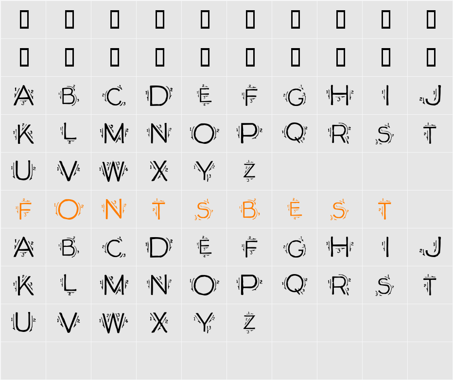 Single Stroke Character Map