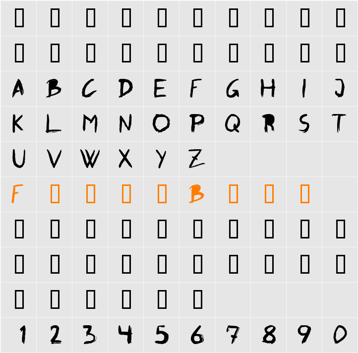 Graffito Character Map