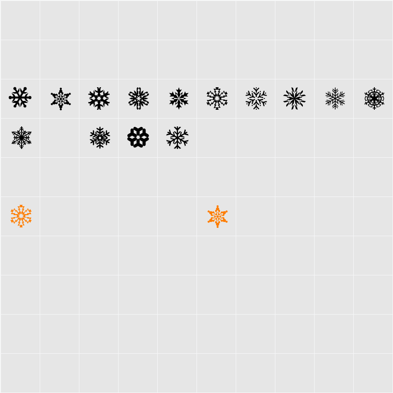 lpsnowflake Character Map