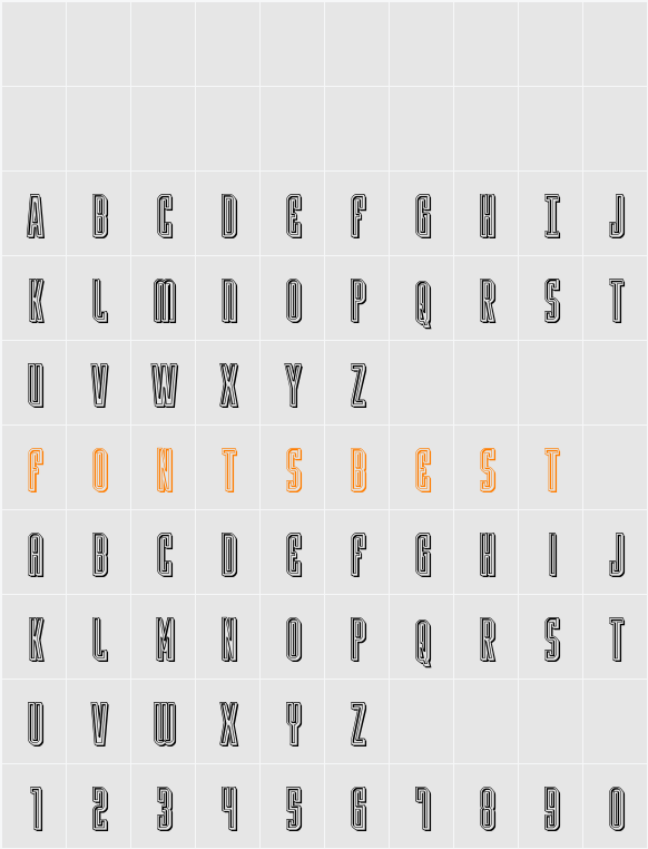Y-Files Engraved Character Map