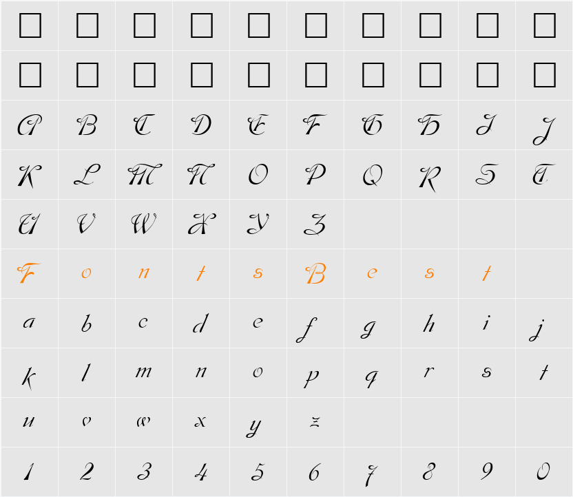 Dobkin-Script Character Map