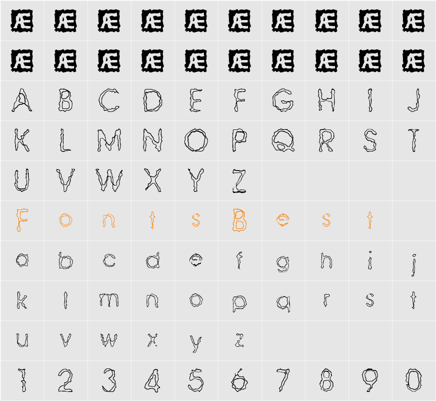 Ravaged By Years BRK Character Map