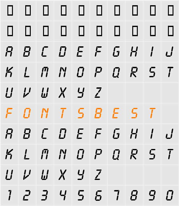 DigitsDB Character Map