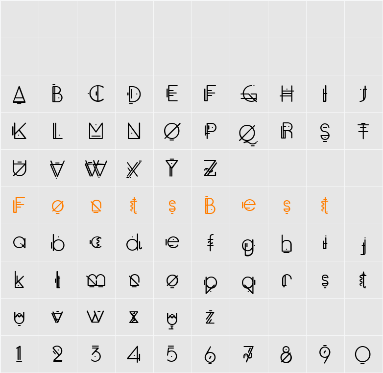 Oko Character Map