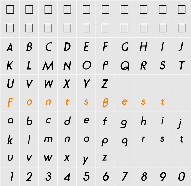 Ronda Character Map