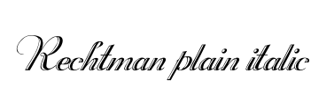 Rechtman plain italic Font Image