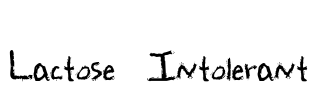 Lactose Intolerant Font Image
