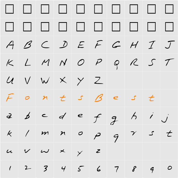 KennethsHand Character Map