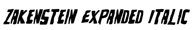 Zakenstein Expanded Italic Font Image
