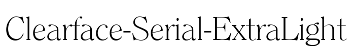 Clearface-Serial-ExtraLight Font Image